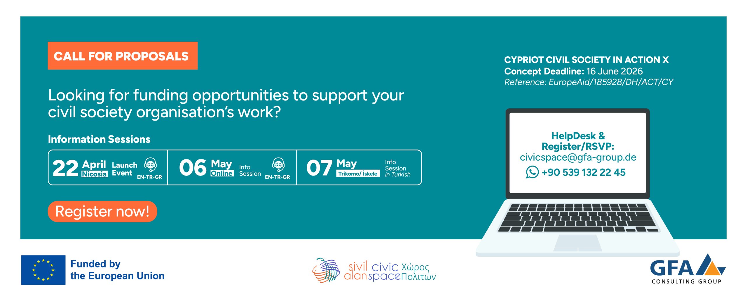 Cypriot Civil Society in Action X:   Call for Proposals